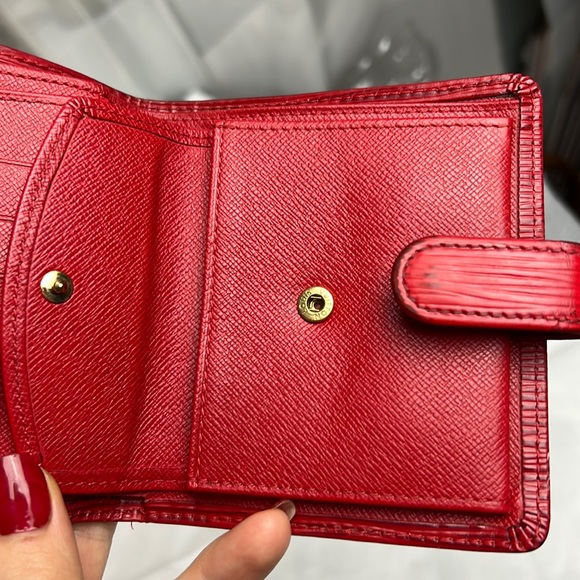 Auth. Louis Vuitton Epi Leather Porte Billes Compact Red Wallet Vintage France - Picture 7 of 17
